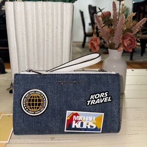 Michael Kors Blue Denim Travel Pouch